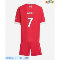 Camisa de time de futebol Liverpool Florian Wirtz #7 Replicas 1º Equipamento Infantil 2025-26 Manga Curta (+ Calças curtas)
